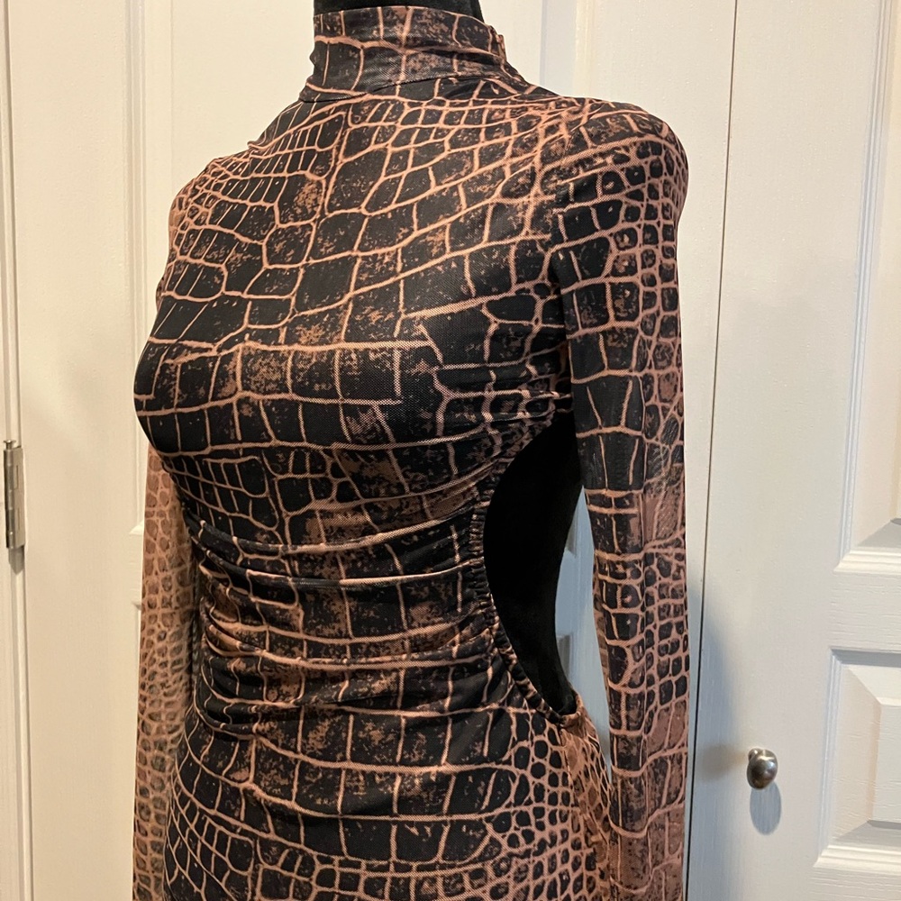 Reptile pattern bodycon dress